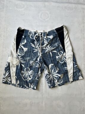 Blue Floral Men's Swim Shorts